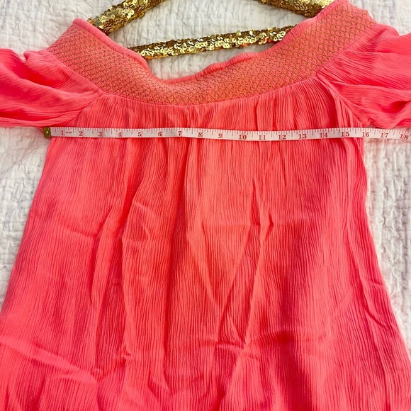 Lilly Pulitzer Off the Shoulder Katya Top Coral - Picture 8 of 9